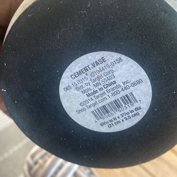 Threshold Cement & Gold Cylindrical Vase (2) - Picture 4 of 5